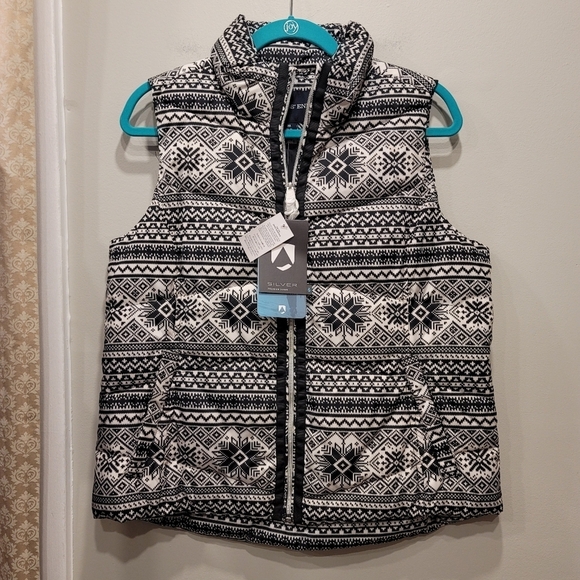 NWT Lands' End Fair Isle Snowflakes Puffer Vest - M - Picture 1 of 12